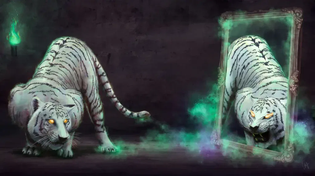 gambar macan putih mata merah