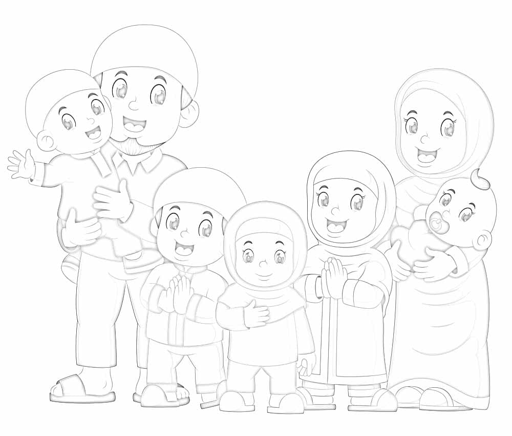 Mewarnai Gambar Keluarga Besar