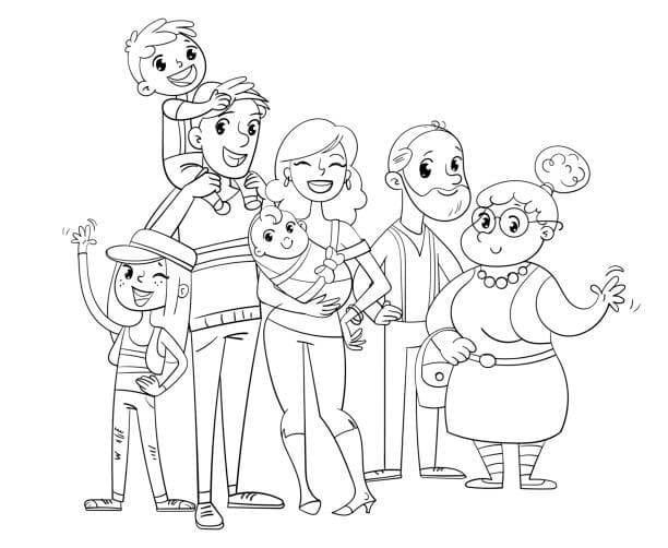 Mewarnai Gambar Keluarga Besar
