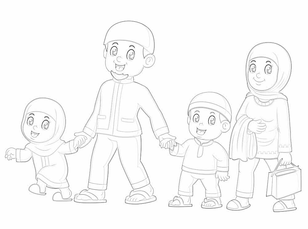 Mewarnai Gambar Keluarga Besar