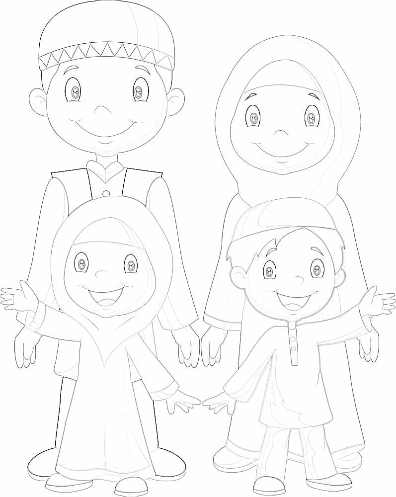 Mewarnai Gambar Keluarga Besar