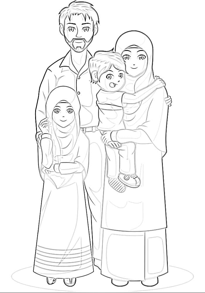 Mewarnai Gambar Keluarga Besar