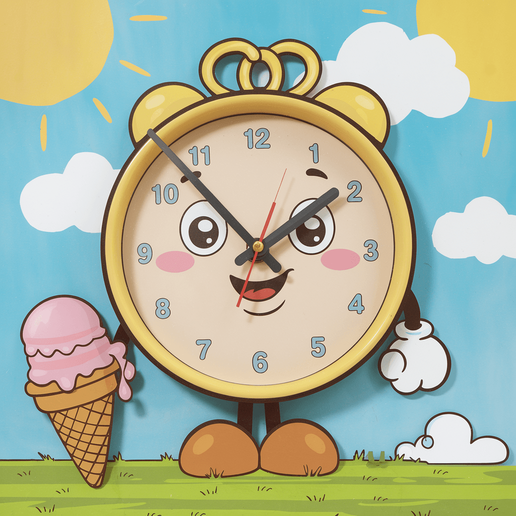 gambar jam dinding kartun tanpa jarum