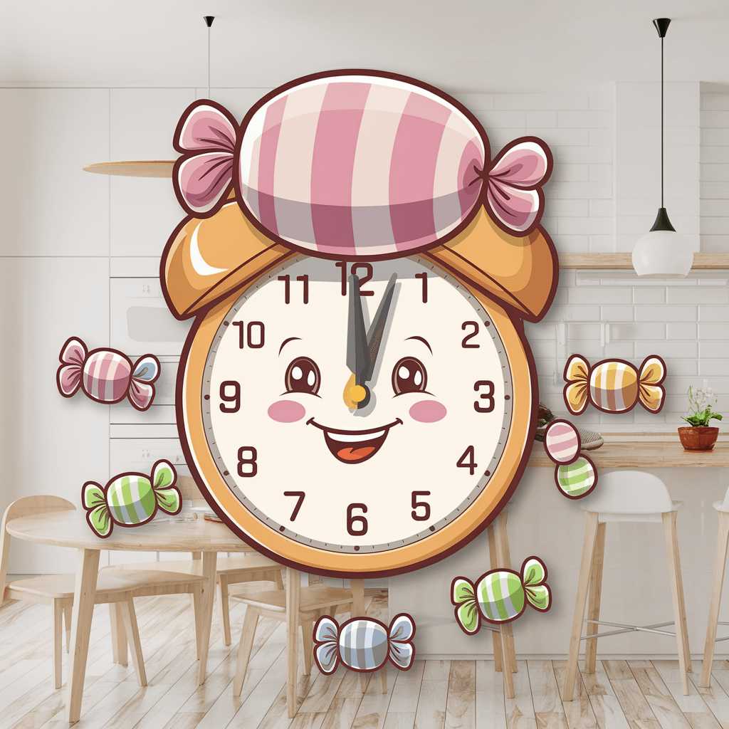 gambar jam dinding kartun tanpa jarum