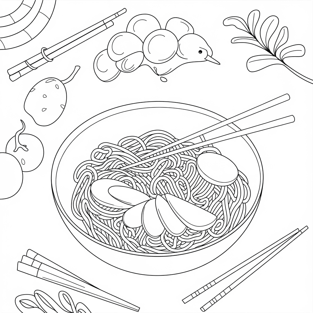 gambar makanan yang belum diwarnai