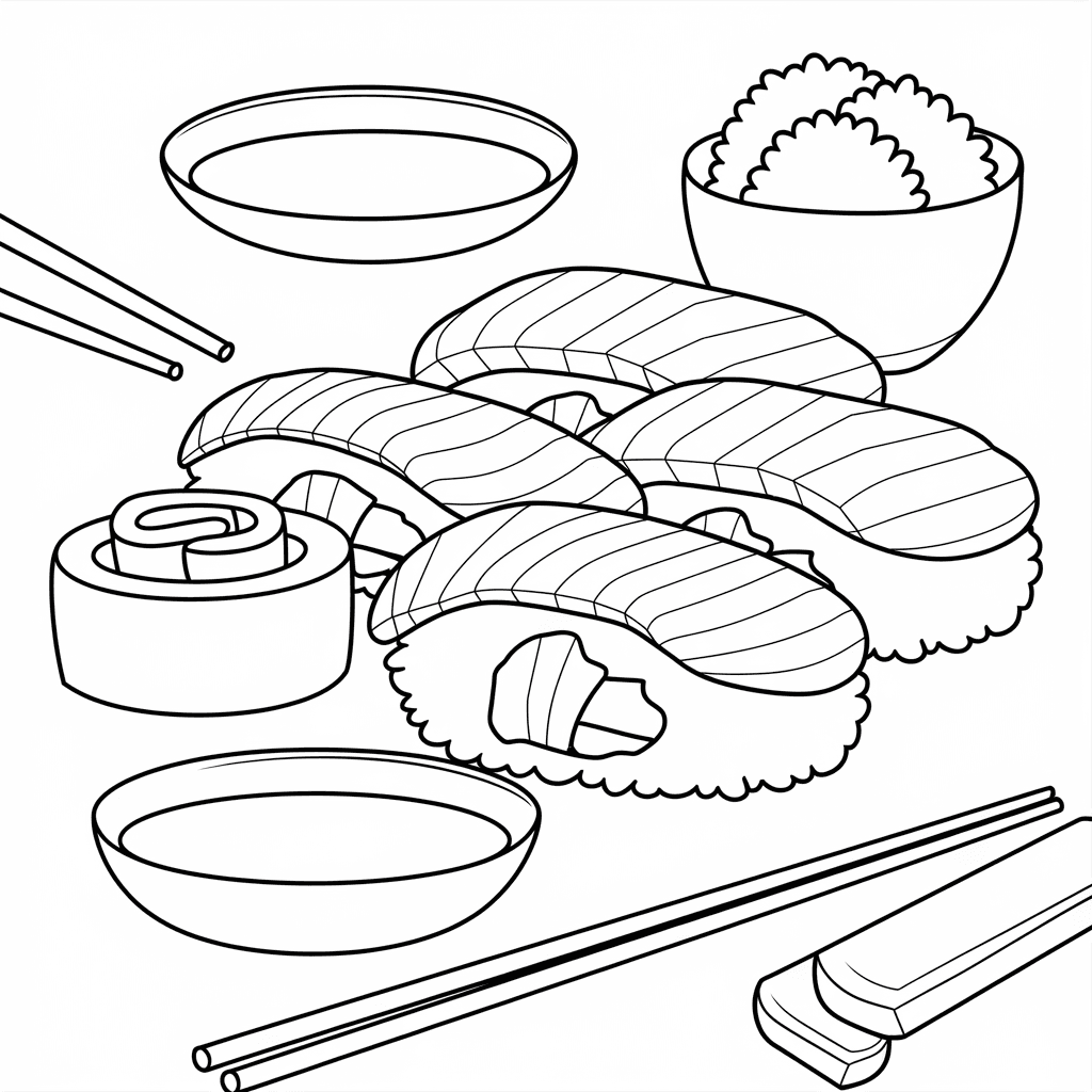 gambar makanan yang belum diwarnai