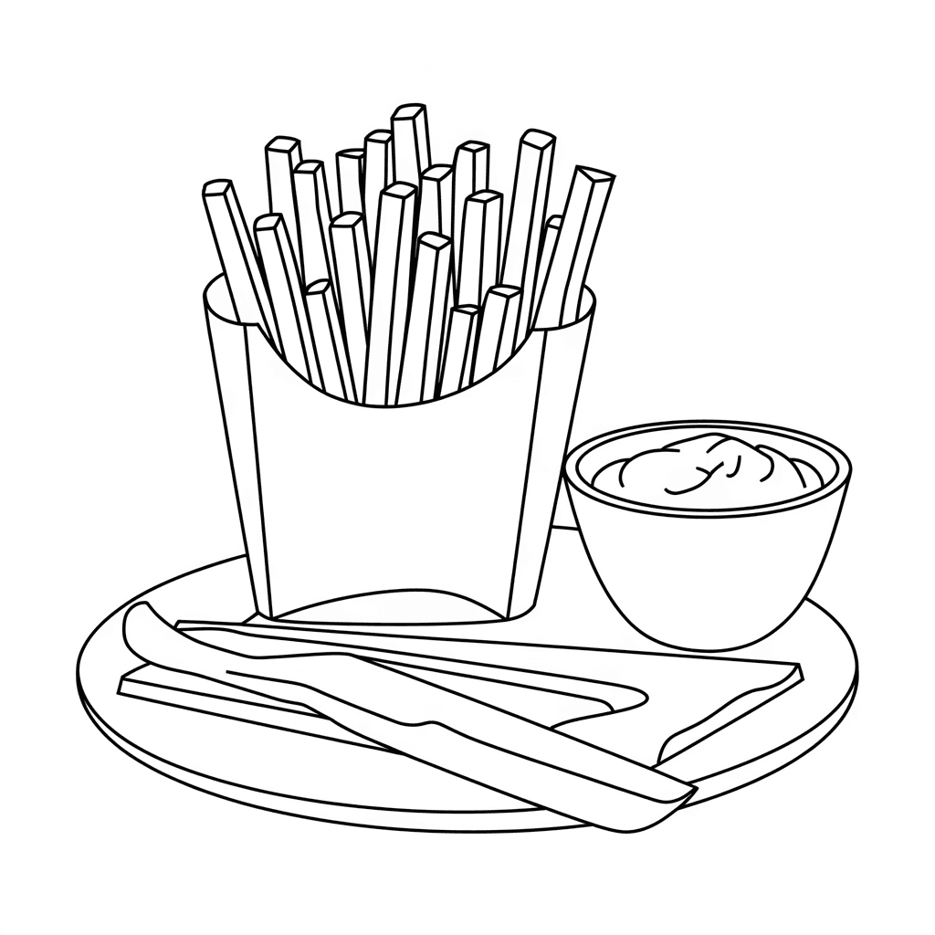 gambar makanan yang belum diwarnai