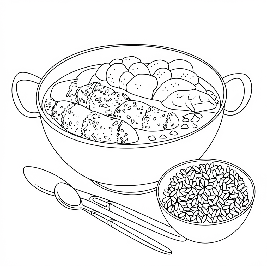 gambar makanan yang belum diwarnai