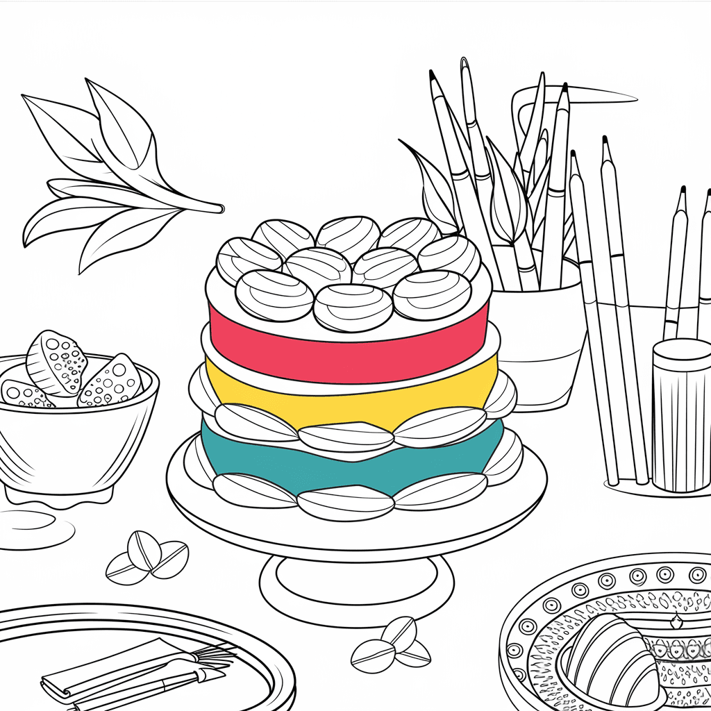 gambar makanan yang belum diwarnai