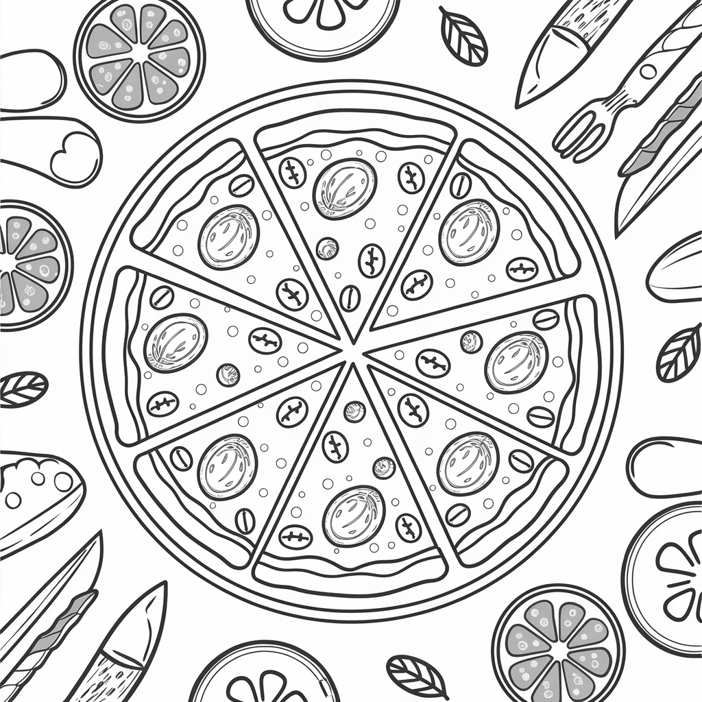gambar makanan yang belum diwarnai