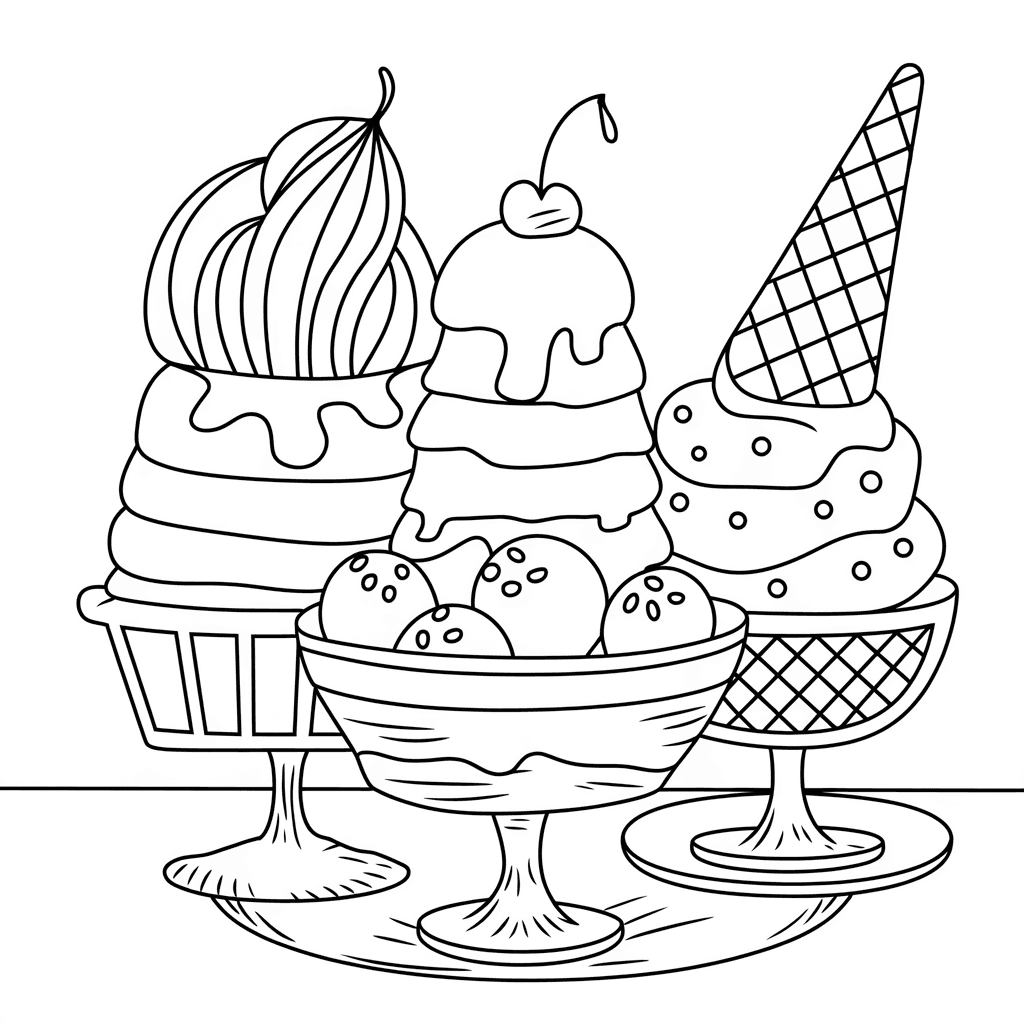 gambar makanan yang belum diwarnai