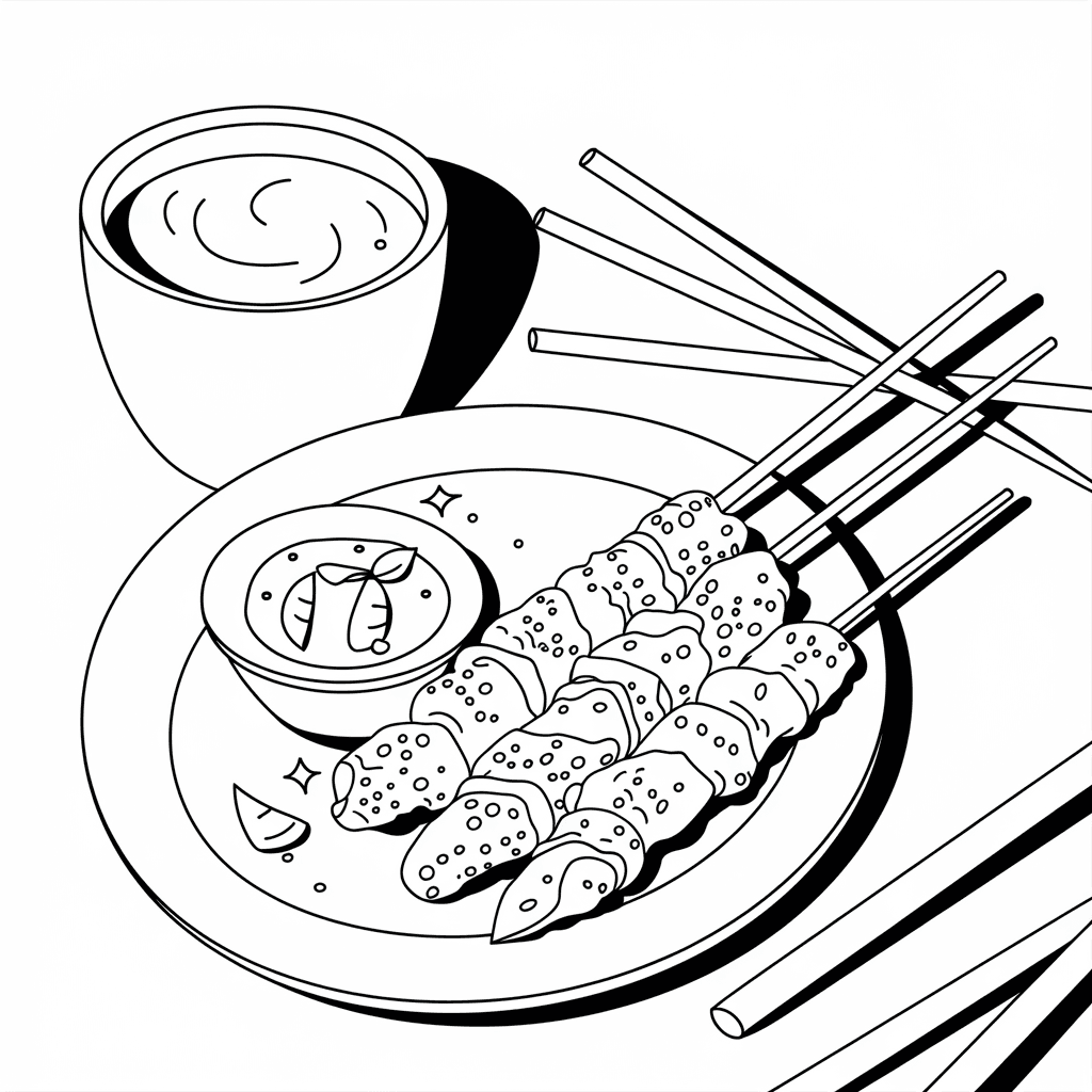 gambar makanan yang belum diwarnai